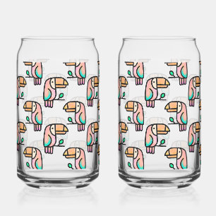 toucan jungle vogel pastel regenboog cartoon patro blikvorm glas