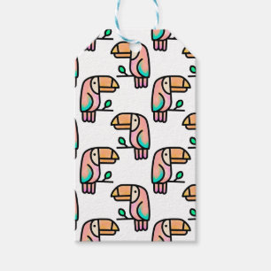 toucan jungle vogel pastel regenboog cartoon patro cadeaulabel