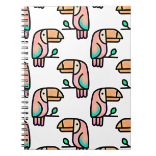 toucan jungle vogel pastel regenboog cartoon patro notitieboek