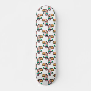 toucan jungle vogel pastel regenboog cartoon patro skateboard