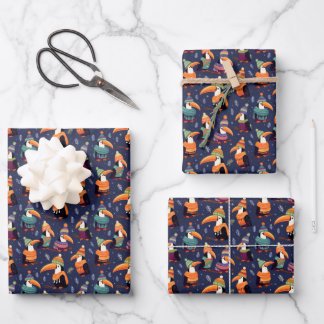 Toucan kerst inpakpapier