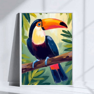 Toucan Kleurrijke Tropische Vogel Waterverf Poster