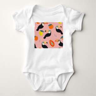 Toucan met Abstracte tropische vruchten Romper
