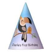 Toucan met geschenken, verjaardag feesthoedjes (Voorkant)