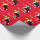 Toucan met Santa Hat Prettige feestdagen! Cadeaupapier (Hoek)