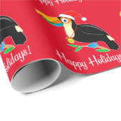 Toucan met Santa Hat Prettige feestdagen! Cadeaupapier (Rol Hoek)