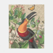 Toucan Oerwoud Tropical Bird Mooi Antiek Fleece Deken (Voorkant)