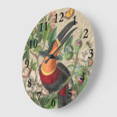 Toucan Oerwoud Tropical Bird Mooi Antiek Grote Klok (Hoek)