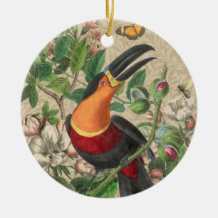 Toucan Oerwoud Tropical Bird Mooi Antiek Keramisch Ornament