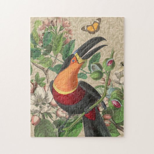 Toucan Oerwoud Tropical Bird Mooi Antiek Legpuzzel (Verticaal)