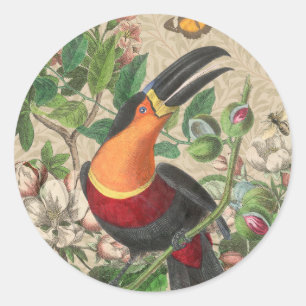 Toucan Oerwoud Tropical Bird Mooi Antiek Ronde Sticker