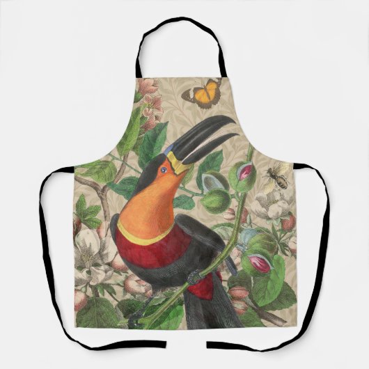 Toucan Oerwoud Tropical Bird Mooi Antiek Schort (Voorkant)