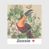 Toucan Oerwoud Tropical Bird Mooi Antiek Sticker (Vel)