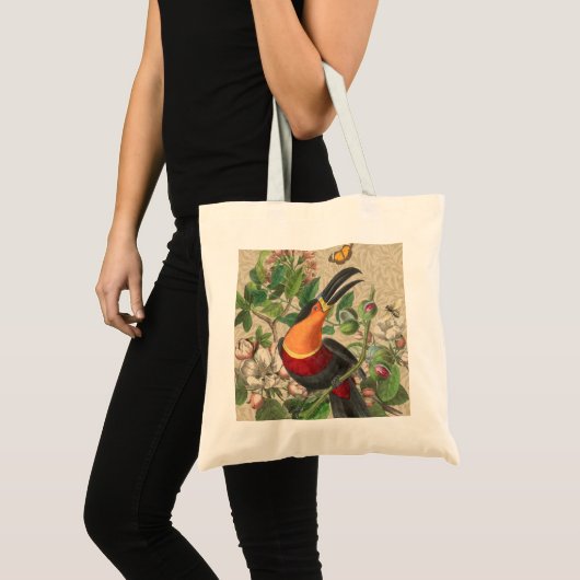 Toucan Oerwoud Tropical Bird Mooi Antiek Tote Bag (Voorkant (product))