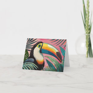 Toucan olieverfschilderij Roze briefpapier Kaart