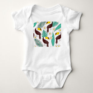 Toucan orchidee  palmpatroon romper