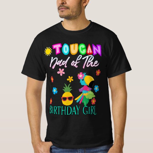Toucan, papa de la fille d'anniversaire T-shirt (Devant)