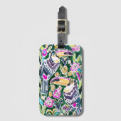 TOUCAN PARADISE Bold Bohemian Tropical Bagagelabel (Voorkant (verticaal))