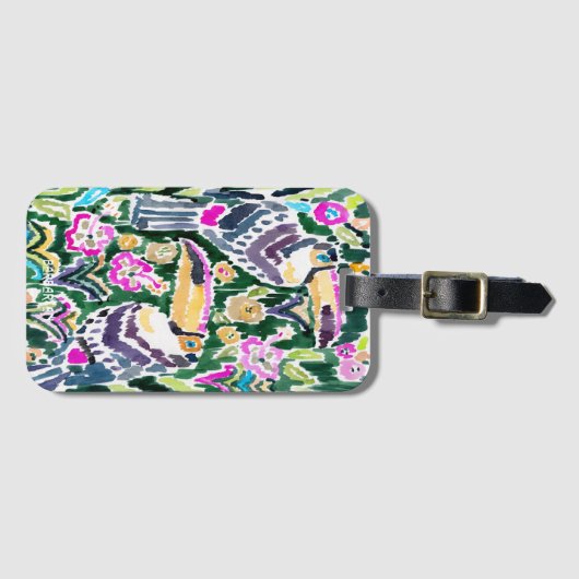TOUCAN PARADISE Bold Bohemian Tropical Bagagelabel (Voorkant (horizontaal))