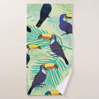toucan patroon, , illustratie badhanddoek