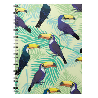 toucan patroon, vintage, illustratie notitieboek