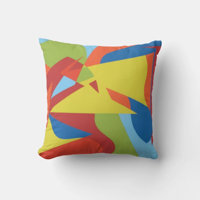 Toucan Pop Abstract Throw Pillow Kussen (Voorkant)