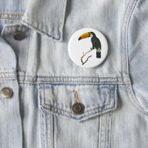 Toucan Portret Dier Tropische Vogel Ontwerp Ronde Button 5,7 Cm