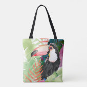 Toucan-portret met tropische bladeren draagtas (Achterkant)
