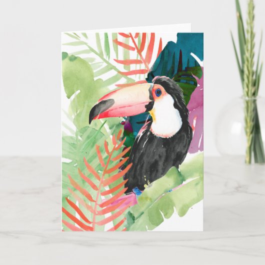 Toucan Portret met tropische bladeren Kaart (Voorkant)