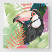 Toucan-portret met tropische bladeren
