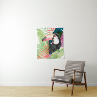Toucan-portret met tropische bladeren
