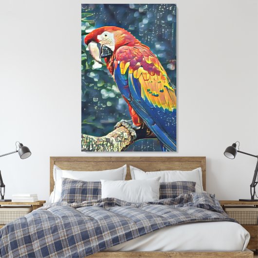 Toucan Rescue Ranch - Macaw Painting Canvas Afdruk (Insitu (Slaapkamer))