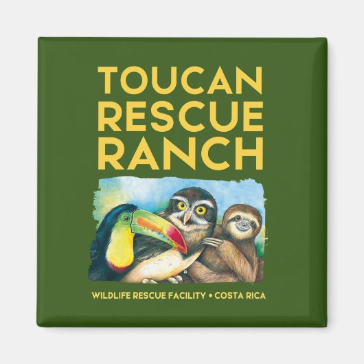 Toucan Rescue Ranch Square Magnet Magneet (Voorkant)