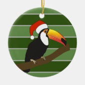 Toucan Santa Hat - Kerstmis Special Keramisch Ornament (Voorkant)