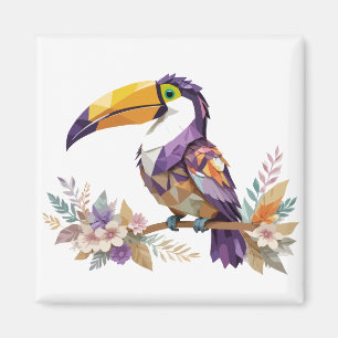 Toucan speels Schattig leuk dier kleurrijk vrolijk Magneet