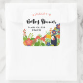 Toucan Tropical Baby shower Dank u Vierkante Sticker (Tas)