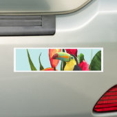 Toucan Tropical Banana Leaves Bouquet Bumpersticker (Op auto)