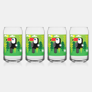 Toucan Tropical Bird Blikvorm Glas