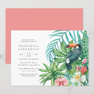 Toucan & Tropical Leaves   Modern Vrijgezellenfees Kaart