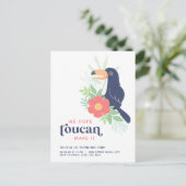Toucan Tropical Palm Feuilles Invitation d'anniver (Debout devant)