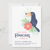Toucan Tropical Palm Feuilles Invitation d'anniver (Devant)