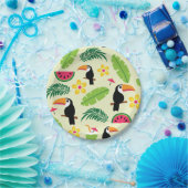 Toucan Tropical Summer Pattern Papieren Bordje (Feest)