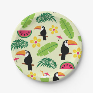 Toucan Tropical Summer Pattern Papieren Bordje