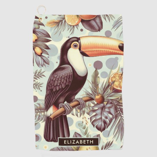 Toucan tropisch patroon Golfhanddoek (Voorkant)