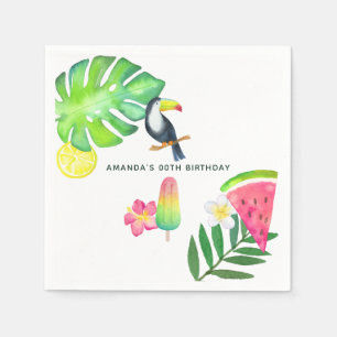 Toucan Tropische Aquarel Zomerfeest Servet
