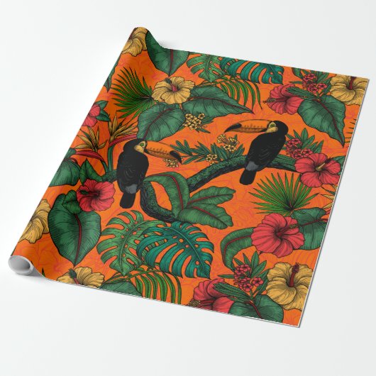 Toucan tuin cadeaupapier (Uitgerold)
