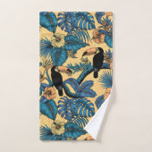 Toucan-tuin in geel en blauw bad handdoek (Handdoek)