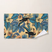 Toucan-tuin in geel en blauw bad handdoek (Handdoek)