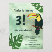 Toucan verjaardagsuitnodiging kaart (Voorkant / Achterkant)