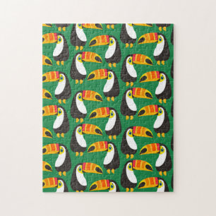 Toucan vogel oranje snavel natuurlijk groen dier legpuzzel